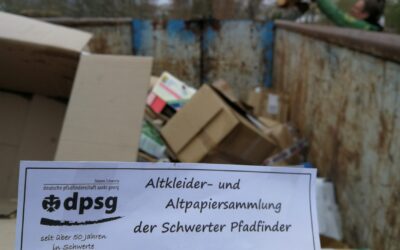 Schwerter Pfadfinder sammeln Altkleider und Altpapier am 05.April
