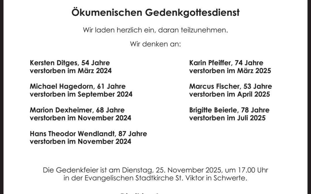 Gottesdienst für „unbedacht“ Beerdigte