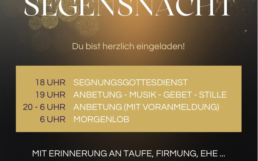 Segensnacht mit Tauferinnerung in Heilig Geist